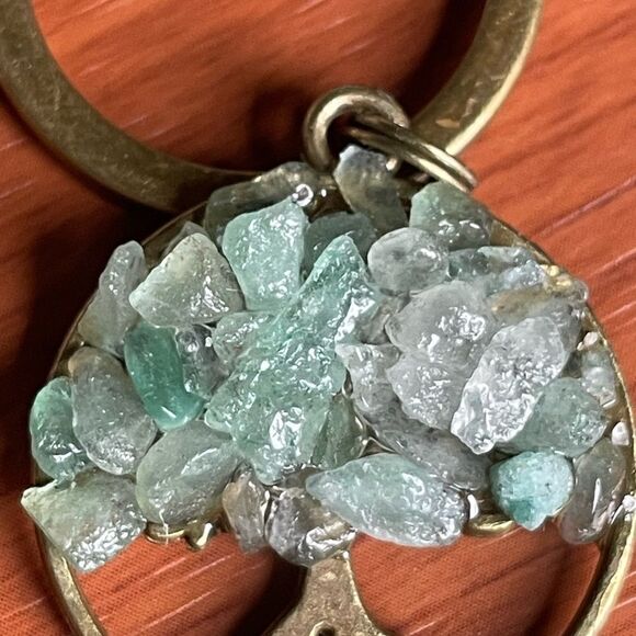 Tree of Life Natural Green Jade (Jadeite Jade) Crystal Keychain - Picture 13 of 16